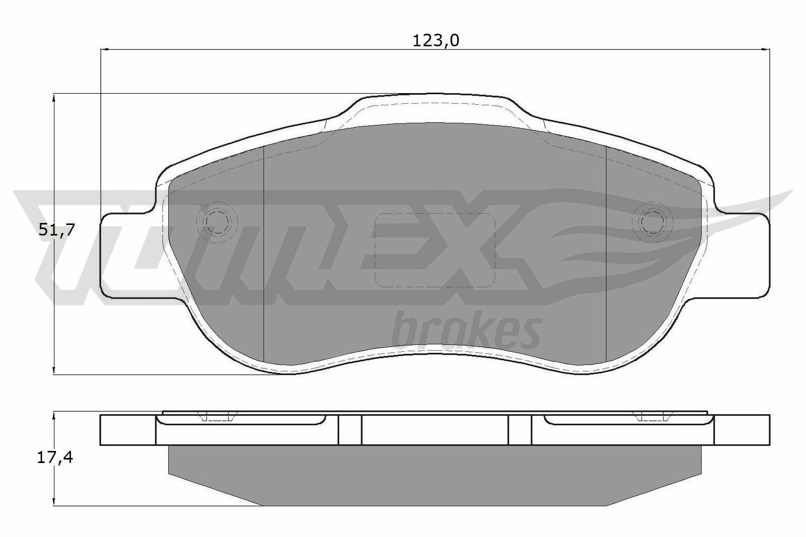 Sada brzdových destiček, kotoučová brzda TOMEX Brakes